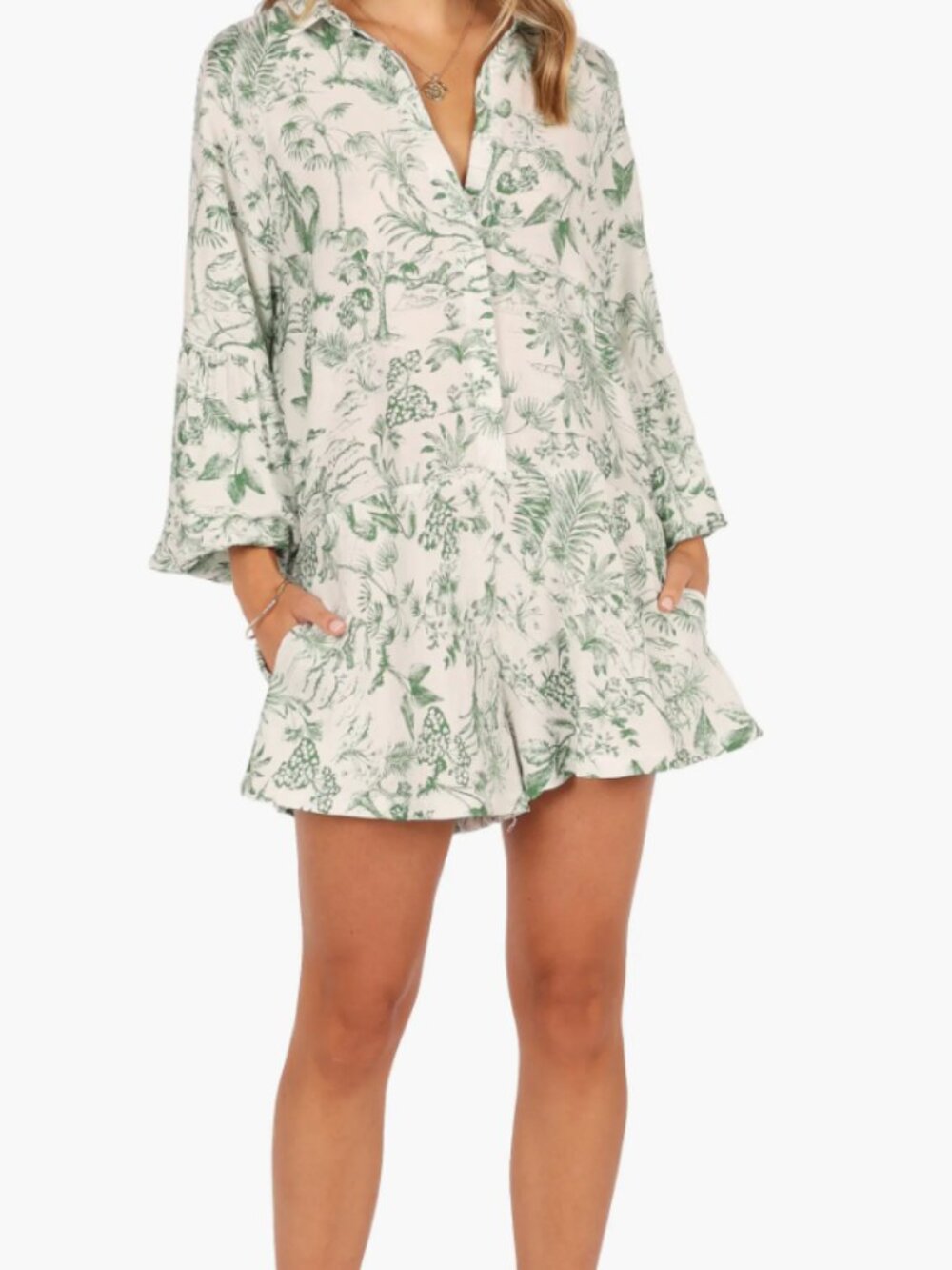 Elsa Petal and Pup XS Floral Print Long Sleeve Romper